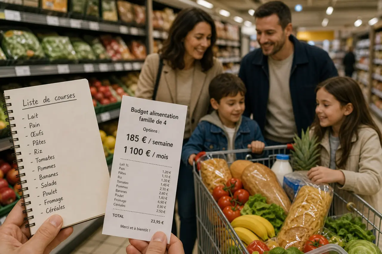 Budget alimentation d’une famille de 4 : 185 € par semaine ou 1 100 € par mois ?