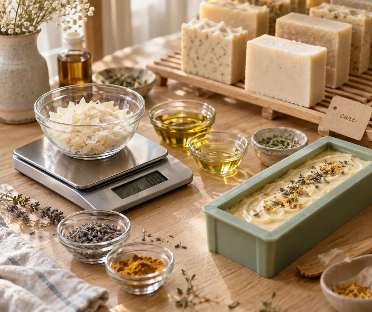 Fabriquer un savon solide maison : la précision des pesées et la cure font toute la différence