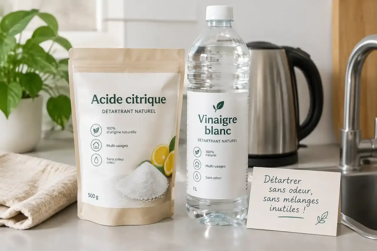 Acide citrique ou vinaigre blanc : détartrer sans odeur, sans mélanges inutiles