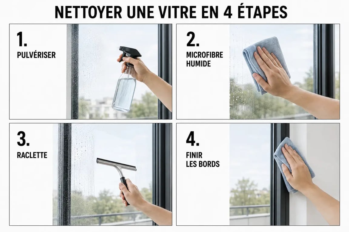 Produit vitre maison : méthode pas à pas pour nettoyer sans traces