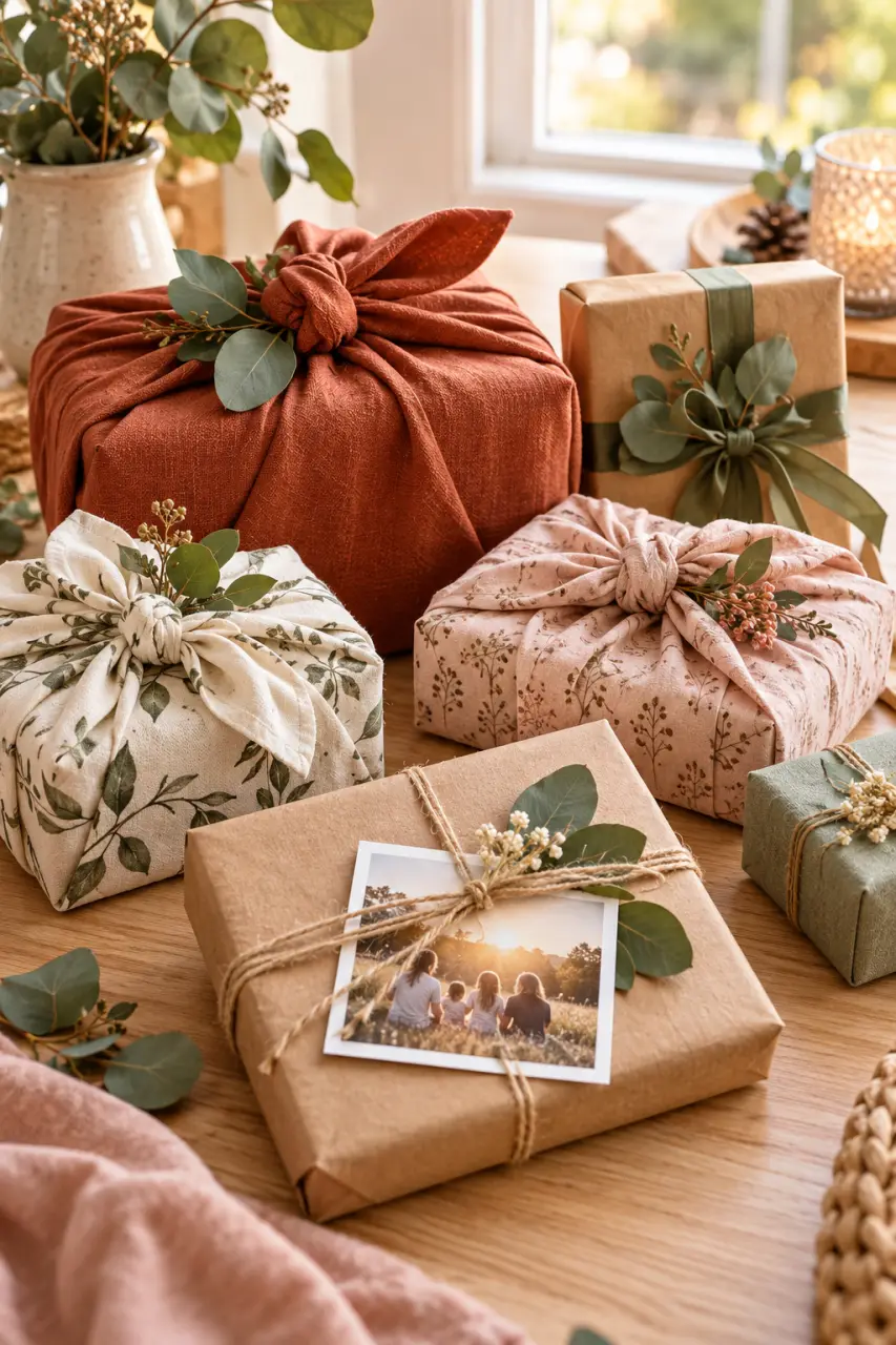 Paquets cadeaux originaux : du tissu noué à la photo souvenir