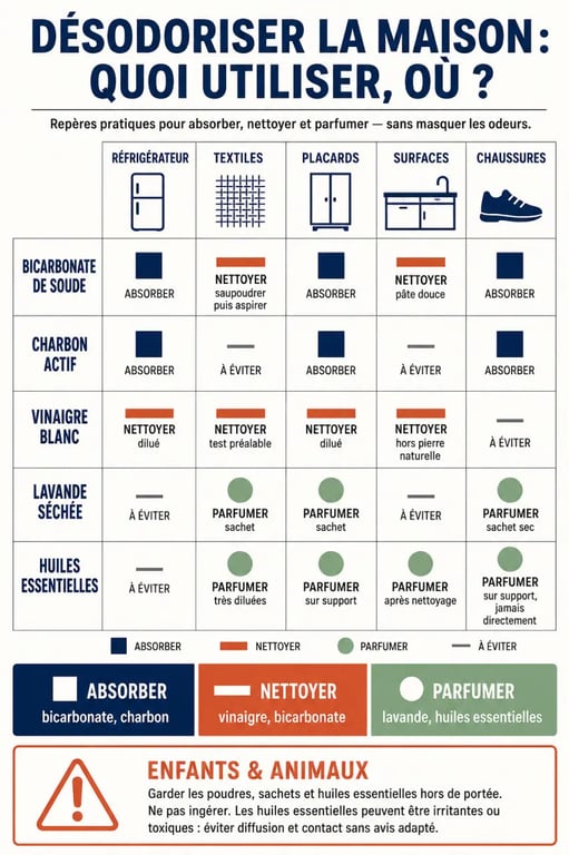 Désodorisants maison : ingrédients naturels, usages et précautions selon les pièces