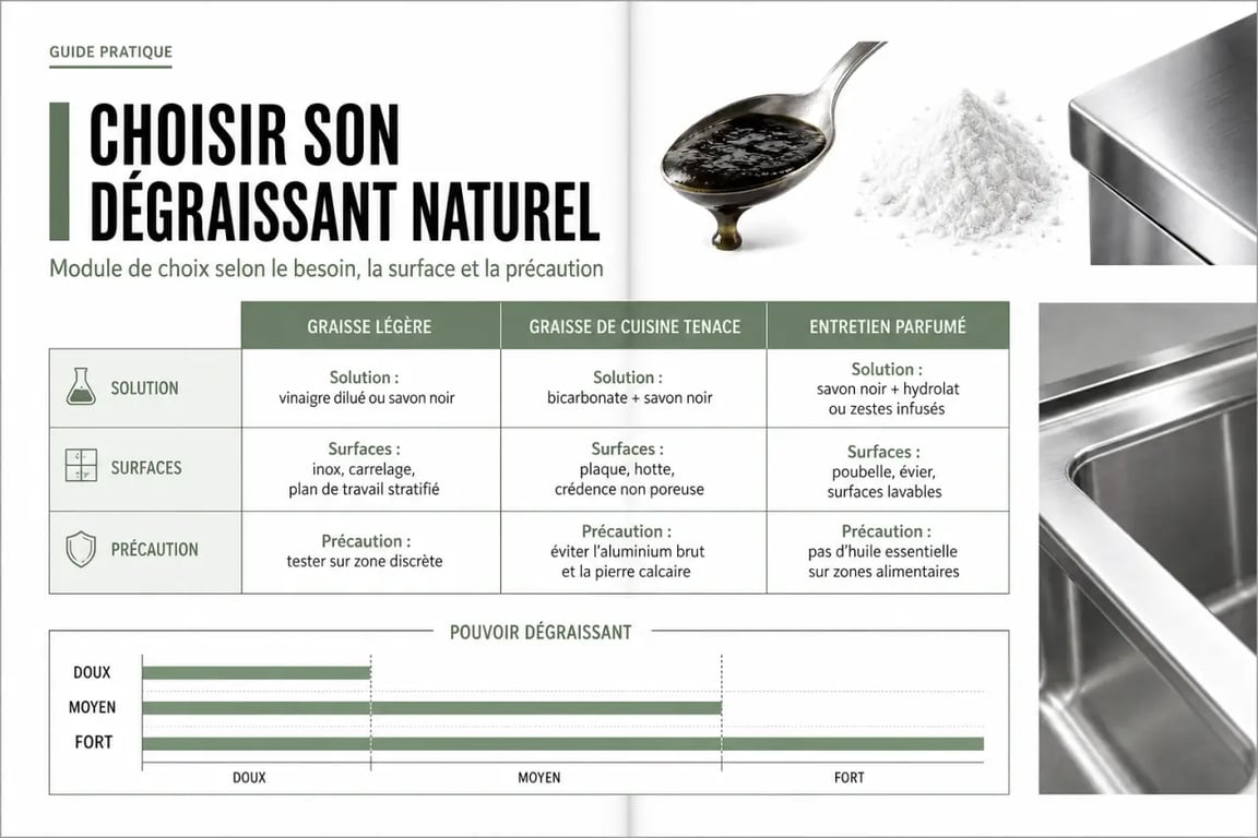 Dégraissant naturel : choisir la bonne recette selon le besoin et la surface