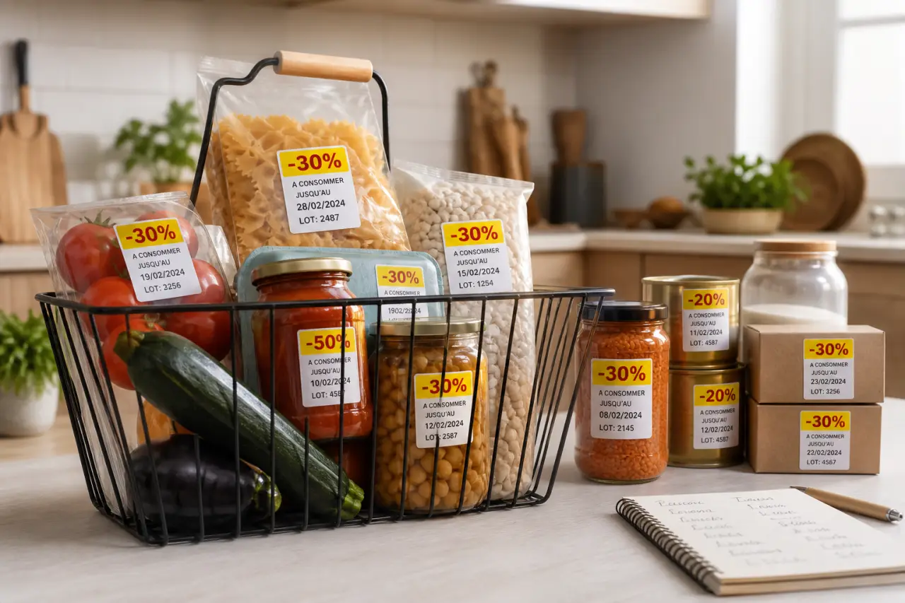 Déstockage alimentaire : acheter moins cher sans se tromper sur les dates, les lots et les stocks