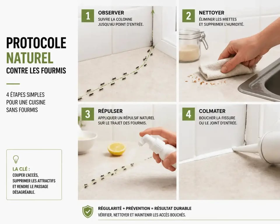 Étapes d’utilisation d’un répulsif fourmies naturel dans la maison